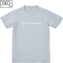 ファイテン Phiten RAKUシャツ 半袖 ロゴ入り 【ライトグレー/ホワイト】【3XOサイズ】JG577009(4)