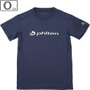 ファイテン Phiten RAKUシャツ 半袖 ロゴ入り 【ネイビー/ホワイト】【Oサイズ】JG585006