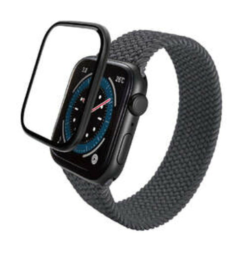 ELECOM エレコム AW-23DFLGFALBK Apple Watch 44mm/ガラスフィルム/アルミフレーム/高透明/貼付治具付/ブラック ELECOM エレコム AW-23DFLGFALBK Apple Watch 44mm/ガラスフィルム/アルミフレーム/高透明/貼付治具付/ブラック