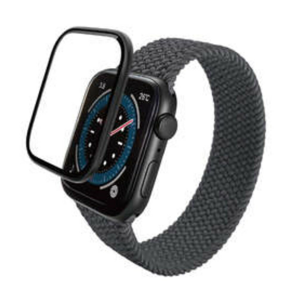ELECOM エレコム AW-23DFLGS2R Apple Watch 44mm/フルカバーガラスフィルム/高透明/極薄/貼付治具付
