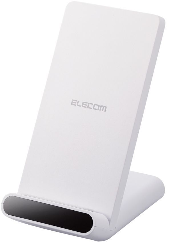 ELECOM エレコム Qi規格対応ワイヤレス充電器(5W・2枚コイル・スタンドタイプ) ホワイト W-QS09WH