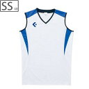 CONVERSE コンバース 【レディース】ゲームシャツ【ホワイト/Rブルー】【SSサイズ】CB351701-1125 吸汗 速乾 日本製(4)