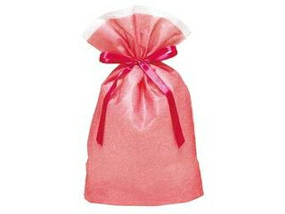 数量限定 ギフトバッグ Mサイズ シンテックス ピンク 縦30(絞り口まで20.5)×横19×マチ5cm GiftWrapping 巾着 きんちゃく ラッピング...