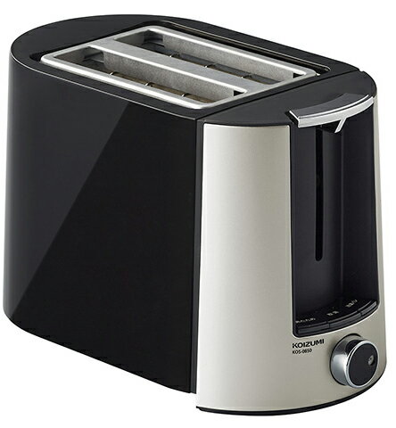 KOIZUMI 小泉成器 KOS-0850/K(ブラック) ポップアップトースター コンパクトボディでこんがり焼き上げ。クロワッサンのあたためにも。 KOIZUMI 小泉成器 KOS-0850/K(ブラック) ポップアップトースター コンパクトボディでこんがり焼き上げ。クロワッサンのあたためにも。