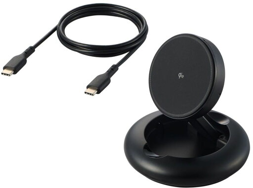 ELECOM エレコム W-MA08BK マグネットQi2規格対応ワイヤレス充電器/15W/Type-C入力/折りたたみスタンド/ブラック ELECOM エレコム W-MA08BK マグネットQi2規格対応ワイヤレス充電器/15W/Type-C入力/折りたたみスタンド/ブラック