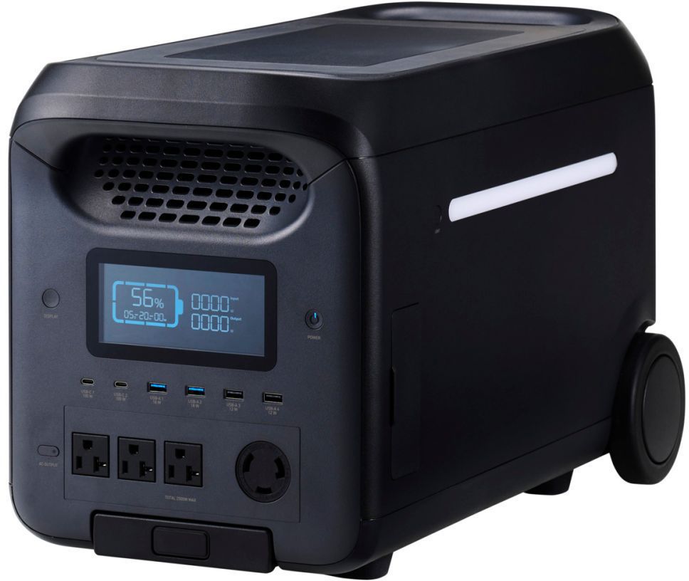 ELECOM エレコム ポータブル電源/2560Wh/2500W/ACx4/USB-Cx2/USB-Ax4/シガーソケット/アンダーソン/ブ..