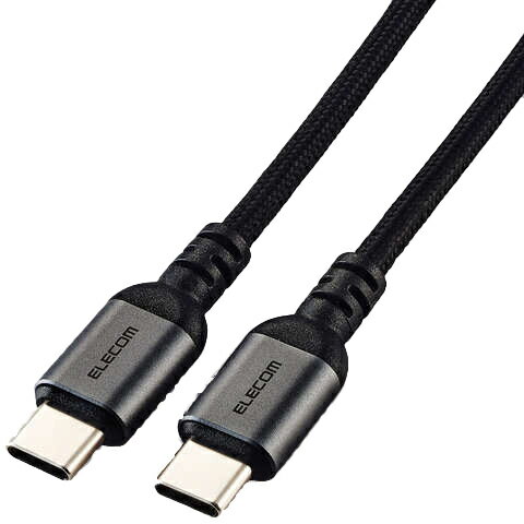 ELECOM エレコム USB Type-C to USB Type-Cケーブル/USB PD対応/100W対応/メッシュ/1.0m/ブラック MPA-CC5PAN10BK