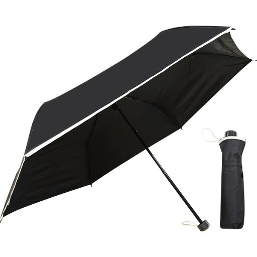 裏黒コーティング 裾パイピング55cm晴雨兼用傘 ブラック 46985407 裏黒コーティング 裾パイピング55cm晴雨兼用傘 ブラック 46985407