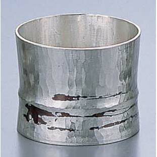 TKG 遠藤商事 TKG 銅錫被 刷毛目竹形1ツ節ぐい呑 平カット SG006 70cc