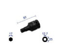 NAGAHORI 長堀工業 NAC/ナック ヘキサゴンレンチソケット ショートタイプ 差込角12.7x対辺17mm 417C(4)