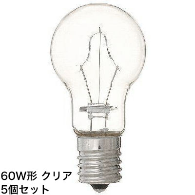 YAZAWA/ヤザワコーポレーション P351754C5P 60W形 クリア 省エネクリプトンランプ 5個セット