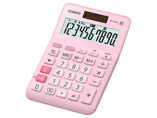 CASIO/カシオ W税率電卓 ミニジャストタイプ 10桁 MW-100TC-PK-N ピンク