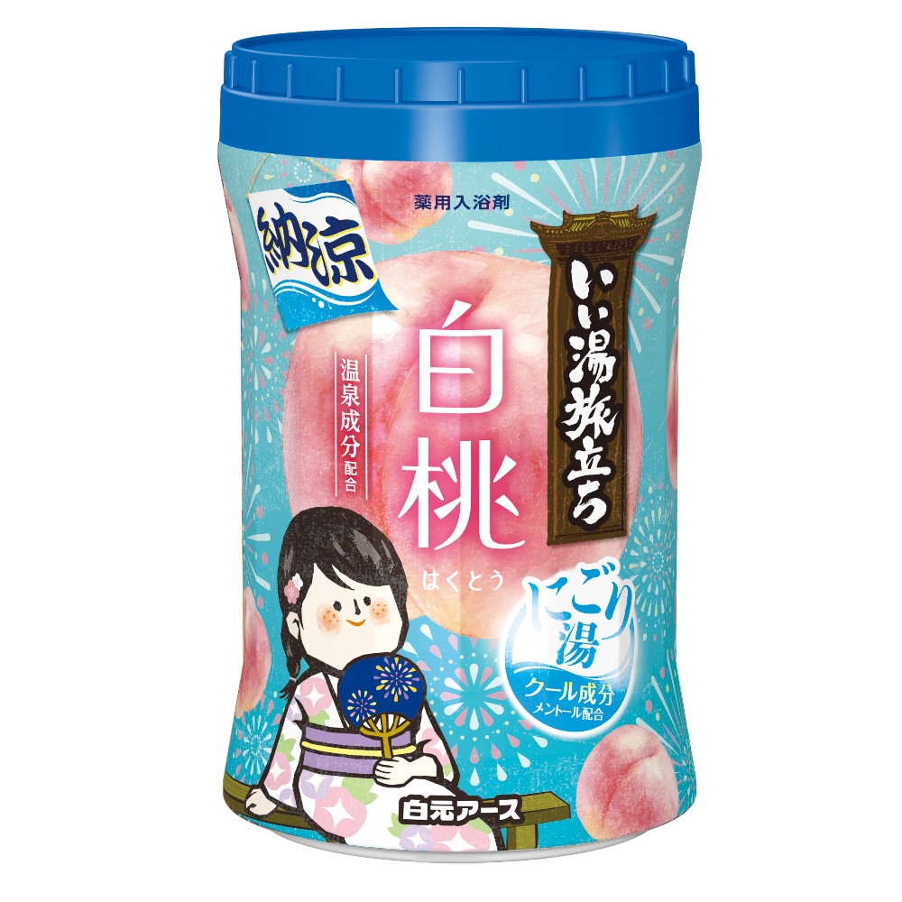 HAKUGEN 白元アース いい湯旅立ちボトル 納涼にごり湯 白桃の香り 500g