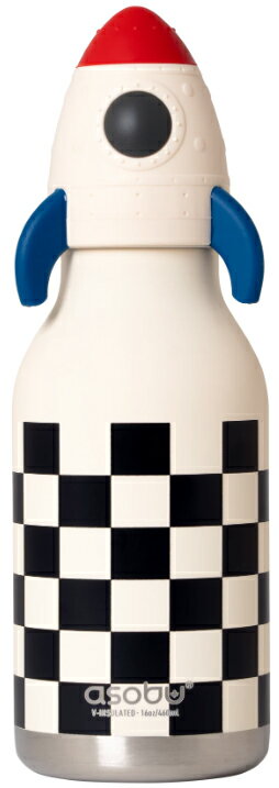 Asobu アソブ SBV44RK BESTIE キャラクターボトル 460ml 保温保冷ステンレスボトル ロケット(ホワイトブラック)