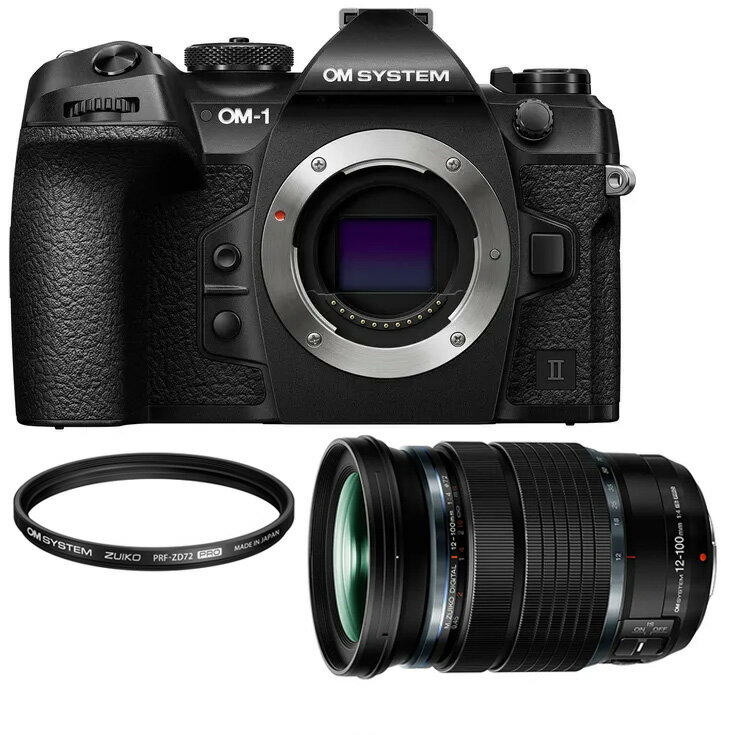 OM SYSTEM オーエムシステム OM-1 Mark II ボディー+M.ZUIKO DIGITAL ED 12-100mm F4.0 IS PRO+PRF...
