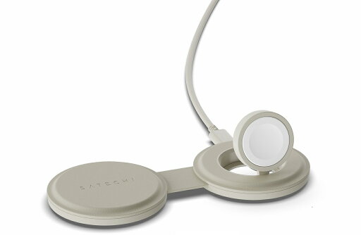 Satechi サテチ OntheGo 2-in-1 ワイヤレスチャージャー サンド PST-QTG21W Satechi サテチ OntheGo 2-in-1 ワイヤレスチャージャー サンド PST-QTG21W