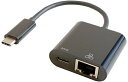 GOPPA ゴッパ 有線LAN接続しながら充電もできるUSB-C変換アダプター ブラック GP-CR45H100/B