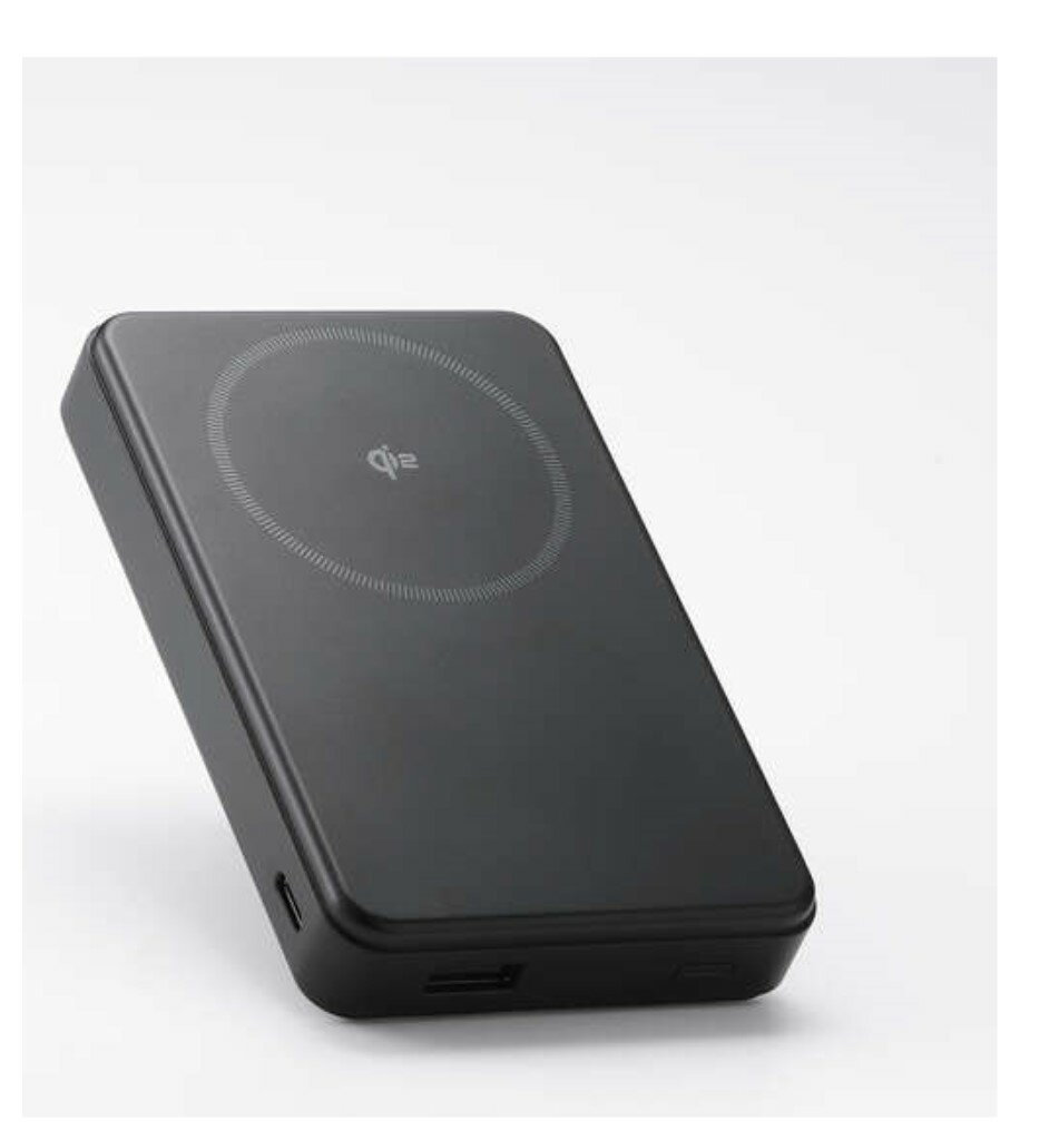 ELECOM エレコム DE-C67-10000BK モバイルバッテリー/リチウムイオン電池/Qi2対応ワイヤレス充電器/10000mAh/20W/USB-C入出