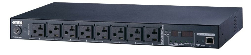 ATEN �����ƥ� �Ÿ���¬��ǽ��ܥ�å��ޥ����PDU(1U/100V/15A/NEMA������ 8�ݡ���) PE5208A/ATEN
