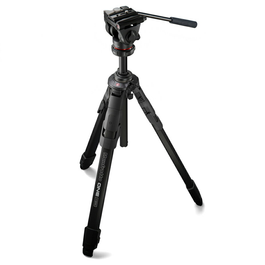 Manfrotto - Manfrotto マンフロット ONE アルミニウム三脚 500X フルード雲台キット MKONEA-500X ブラック 【ハイブリッド三脚システム Manfrotto ONE シリーズ】