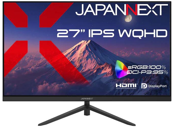 JAPANNEXT ジャパンネクスト WQHD対応 27型液晶ディスプレイ/HDMI×1、DP×1/ブラック/スピーカー/2年保証 JN-i27Q2 単品購入のみ可（同一商品であれば複数購入可） クレジットカード 代金引換決済のみ