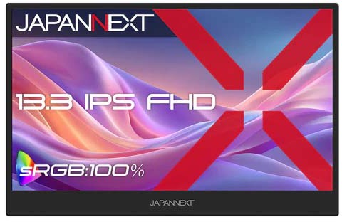 JAPANNEXT ジャパンネクスト フルHD対応 13.3型液晶ディスプレイ/miniHDMI×1、USB-C×2/ブラック/スピーカー/2年保証 JN-MD-IPS133F