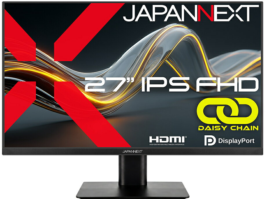 JAPANNEXT ジャパンネクスト フルHD対応 27型液晶ディスプレイ/HDMI×1、DP×2/ブラック/スピーカー/2年保証 JN-IPS27F-D
