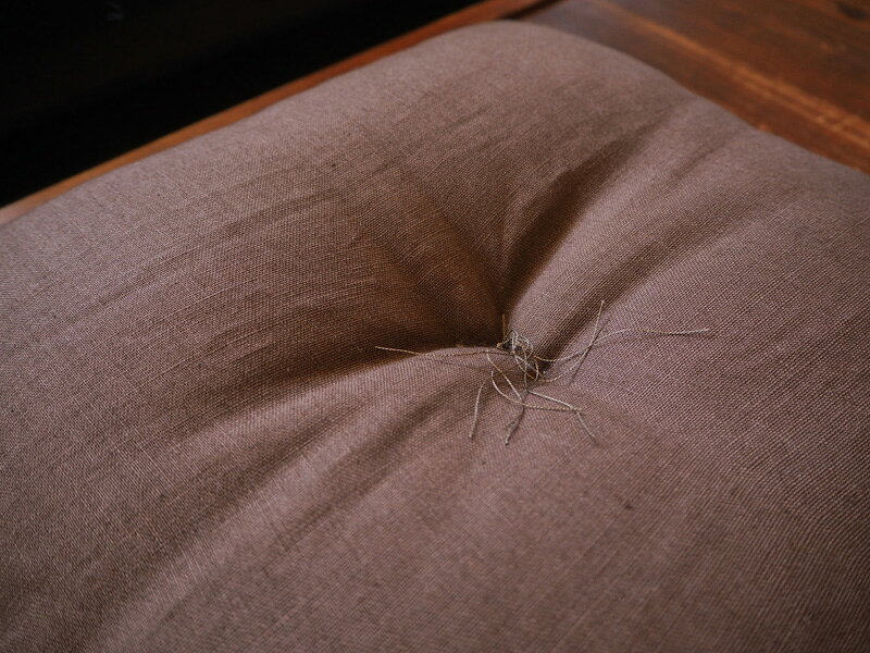 リネン （ こげ茶 ） 小座布団 40×40cm 無地