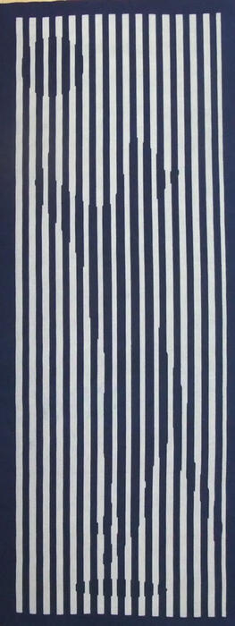 【天然藍染　ねこの染物屋】月を掴む猫手拭い　灰汁発酵建て