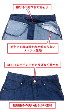 【送料無料】税込 The Holiday ブランド 2018 楽天 通販 大人可愛い デニムパンツ 人気 大人 体型カバー ママ水着 ビキニ カバー 海外 海 プール 温泉 アウトドア 無地パンツ ウォーターデニム 水に入れる 薄地デニム 水OK ホワイト ブルー ネイビー 10代 20代 30代