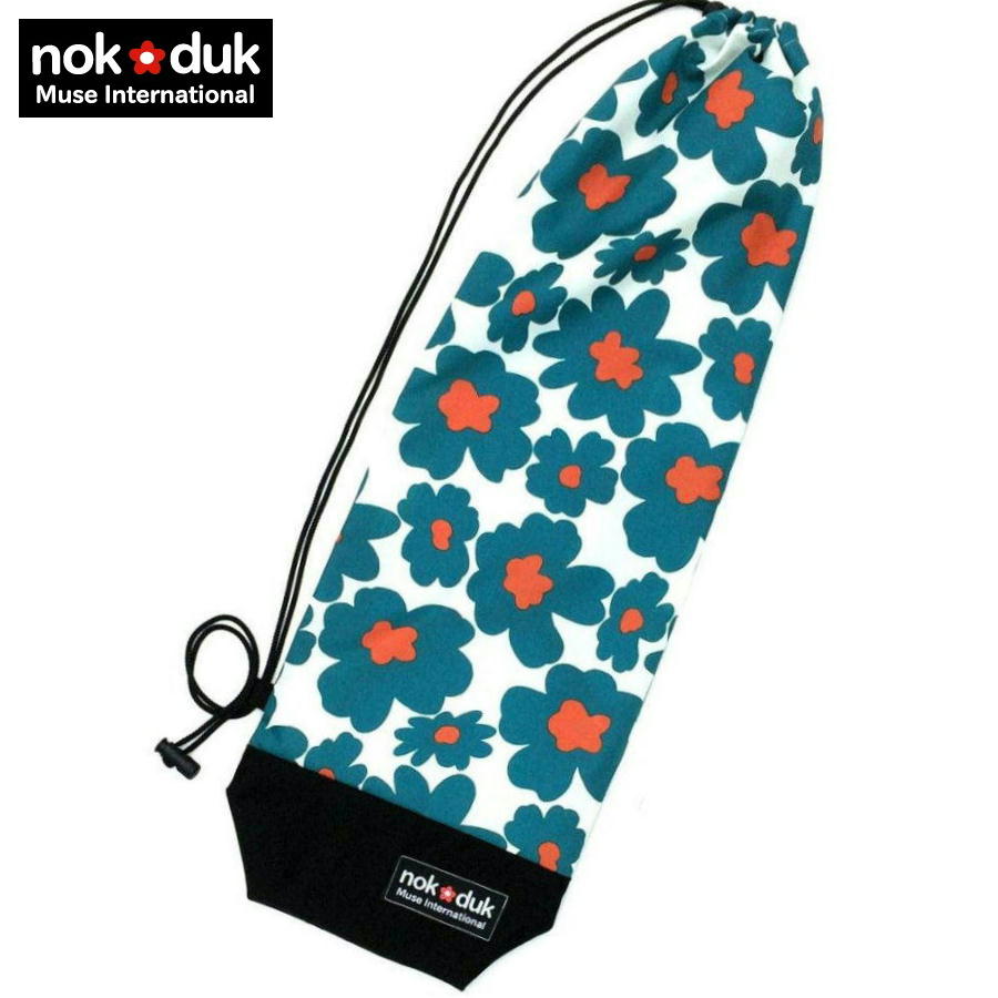 nokduk バドミントンラケットケース バドミントン ラケット カバー ファンシーシリーズ フラワーブルー スマートでコンパクト（2本可） ソフトケース バドミントン ラケットバッグ ショルダー バドミントンバッグラケット バドミントンソフトケース