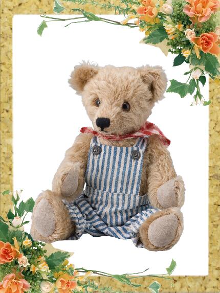 テディベア型紙　作り方説明書付き ★ミューズインターナショナル オリジナル　テディベア型紙 ★「ファイバーボードジョイント・ガラスアイ」、「プラスチックジョイント・プラスチックアイ」2通りの 　作り方説明書付です。 【身長】　約33cm　　 ※返品不可商品