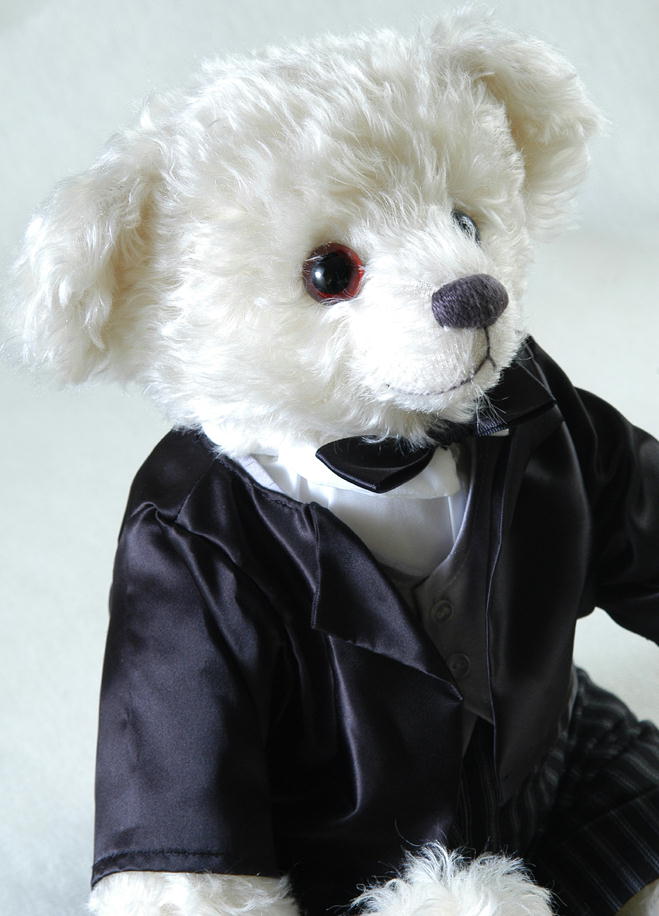ウェディングベア オーダーベア ペアセット ハンドメイド完成品 足底刺繍入り モヘア ガラスアイ製 スペシャルテディ ウエルカムベア ブライダルベア テディベア 一生のお友達 muse-inter-10000531 Muse International サンプル画像3