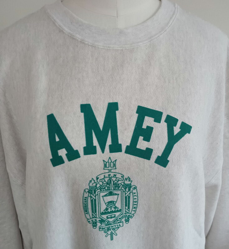 （アメリカーナ）AMEYクルー（オートミール）送料無料レディースクルー　スウェット　裏パイルノーマル丈　長袖　ロゴプリント 3