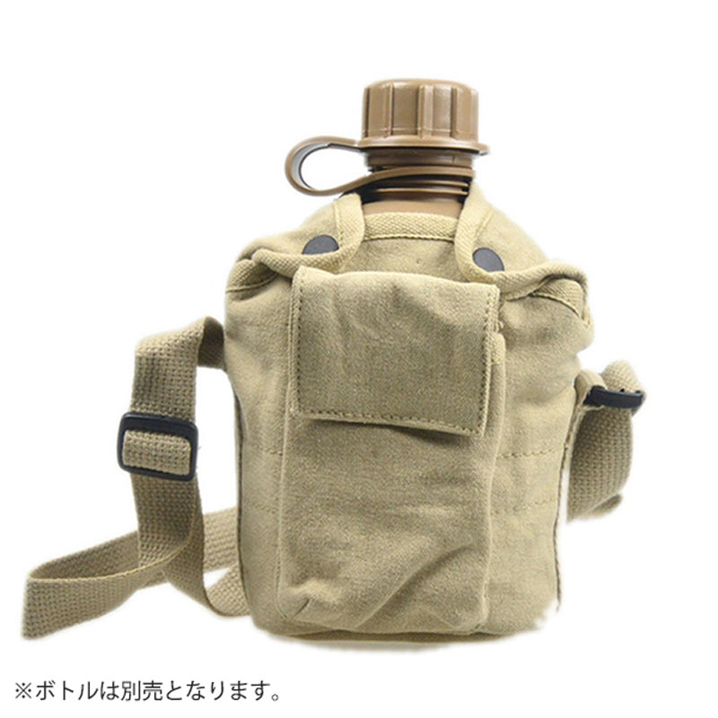 Bush Craft inc. キャンティーンカップ カバー(ショルダーストラップ) KHAKI(ベージュカーキ系) 水筒カバー 0613902614062 キャンプ アウトドア ブッシュクラフト 湯たんぽ ソロキャンプ