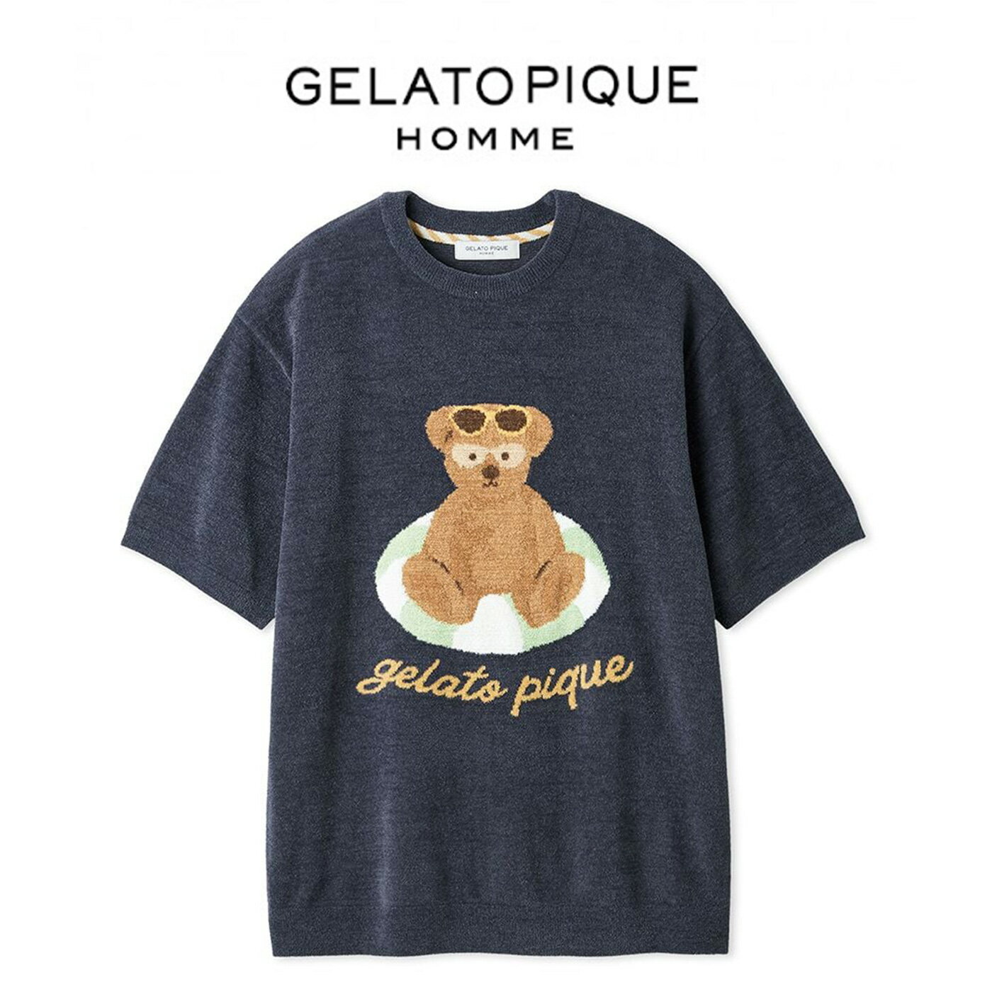 ジェラートピケ オム GELATO PIQUE HOMME サマーベアジャガードプルオーバー pmnt262040 メンズ ジェラピケ パジャマ 部屋着 ルームウェア 2026夏 ギフト プレゼントにおすすめ セレクトショップムー