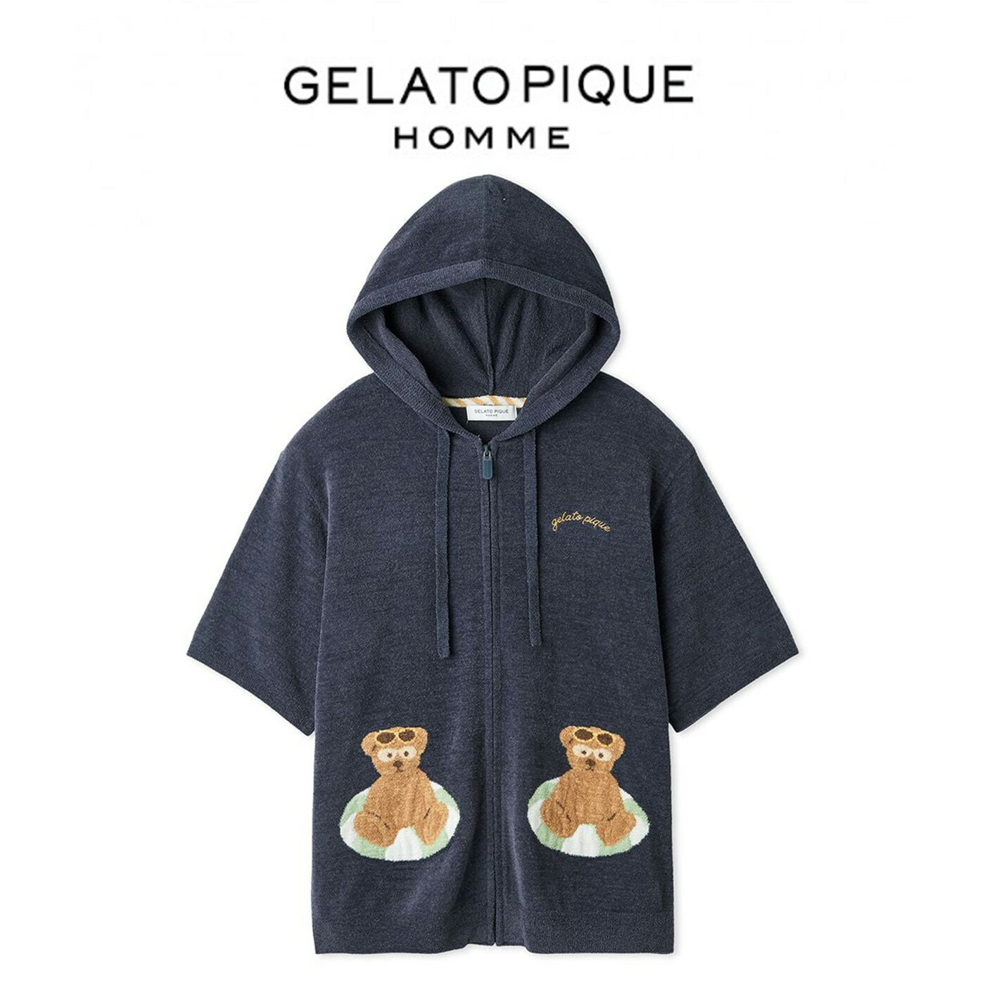 Rakuten - ジェラートピケ オム GELATO PIQUE HOMME サマーベアジャガード半袖パーカー pmnt262041 メンズ ジェラピケ 部屋着 ルームウェア パジャマ 2026夏 ギフト プレゼントにおすすめ セレクトショップムー