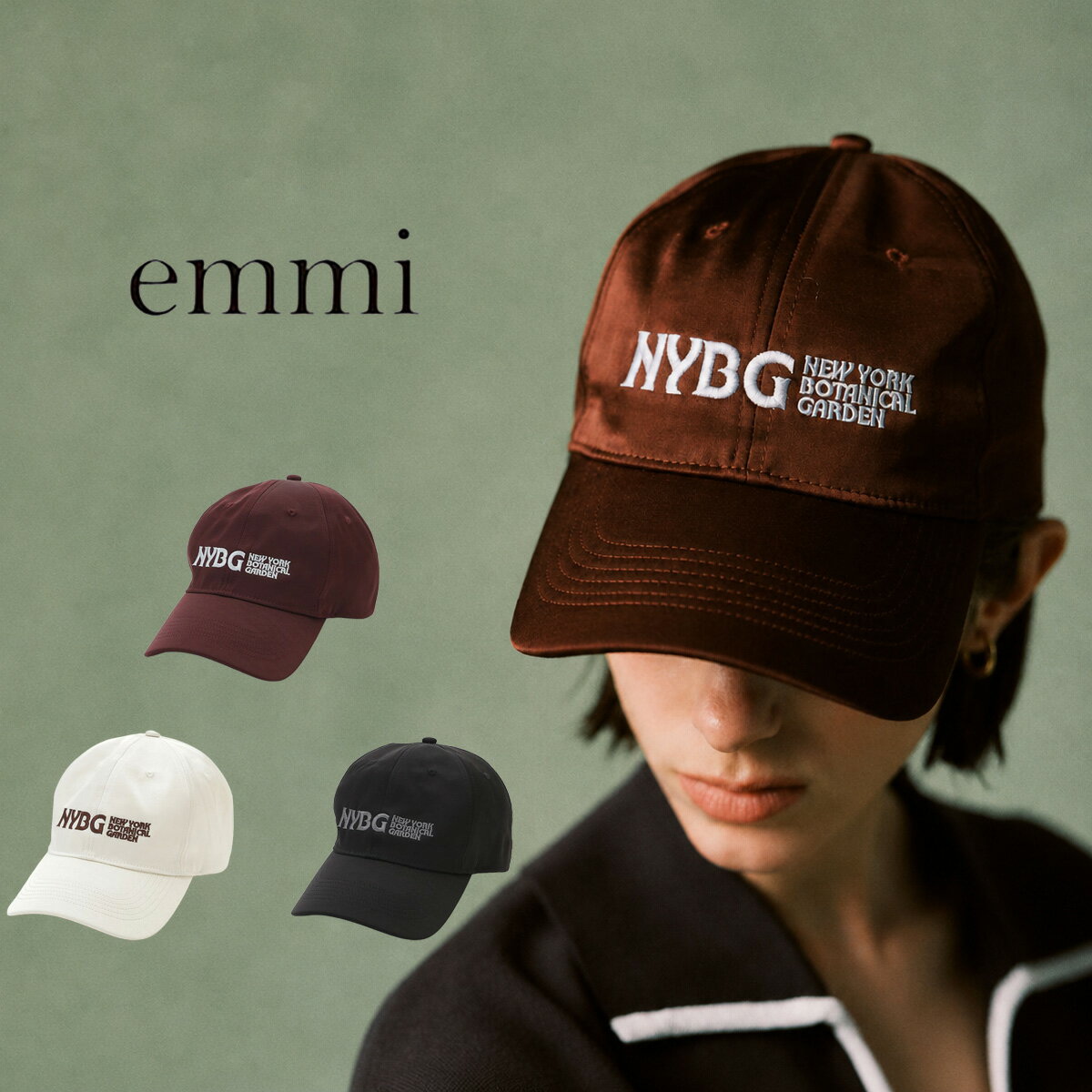 Rakuten - エミ emmi emmi×NYBG サテンロゴキャップ 13wgh262309 レディース 帽子 CAP The New York Botanical Garden コラボ カジュアル 2026夏 セレクトショップムー【P10】