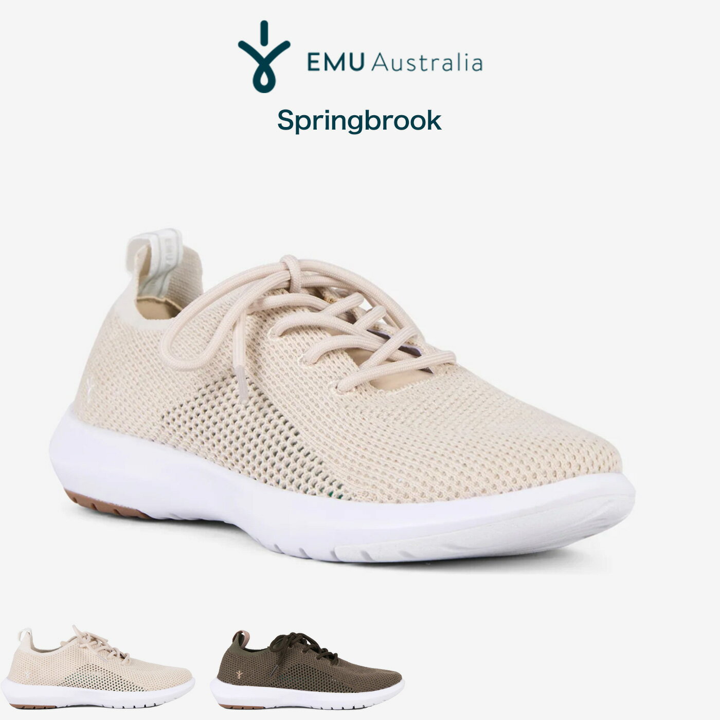 (クリスマス限定ポイント最大10倍)EMU Australia エミュー 通販 Springbrook メリノウールスニーカー w13165 シューズ 靴 スリッポン ナチュラル レースアップ (日本正規販売店)【P10】