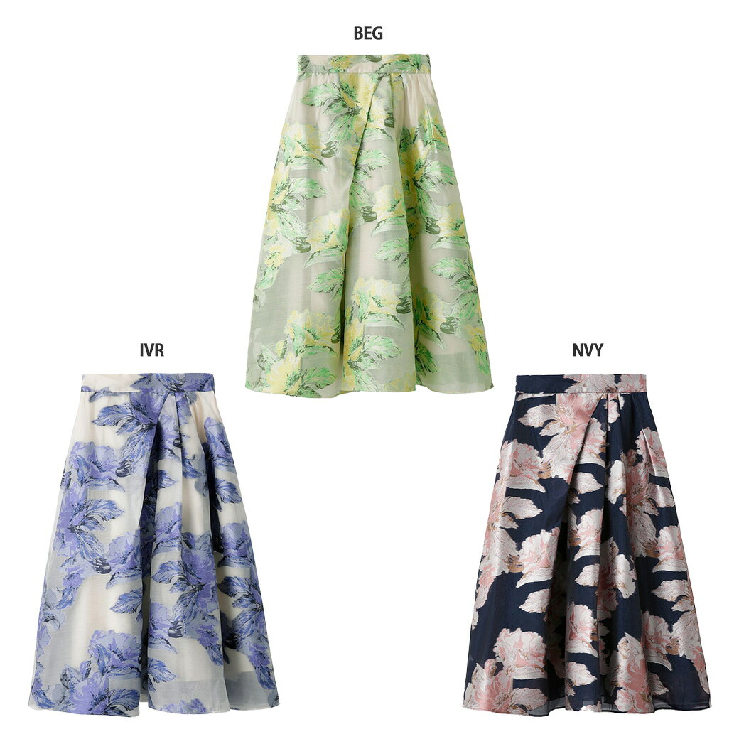 SALE50%OFF FRAY I.D フレイアイディー ランダムタックシアージャガードスカート fwfs241059 レディース ボトムス 花柄 ロングスカート シアー デイリー デート 二次会 オケージョン muselect-10104542 セレクトショップ ムー サンプル画像2