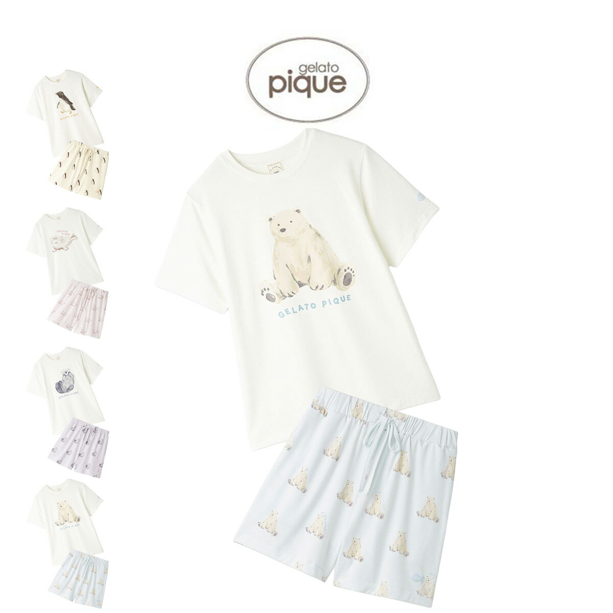 Rakuten - ジェラートピケ gelato pique 接触冷感 シーアニマル柄ワンポイントTシャツ&総柄ショートパンツ pwct262278set pwcp262279 ジェラピケ ルームウェア パジャマ 部屋着 上下セット レディース 2026夏 ギフト プレゼントにもおすすめ セレクトショップムー