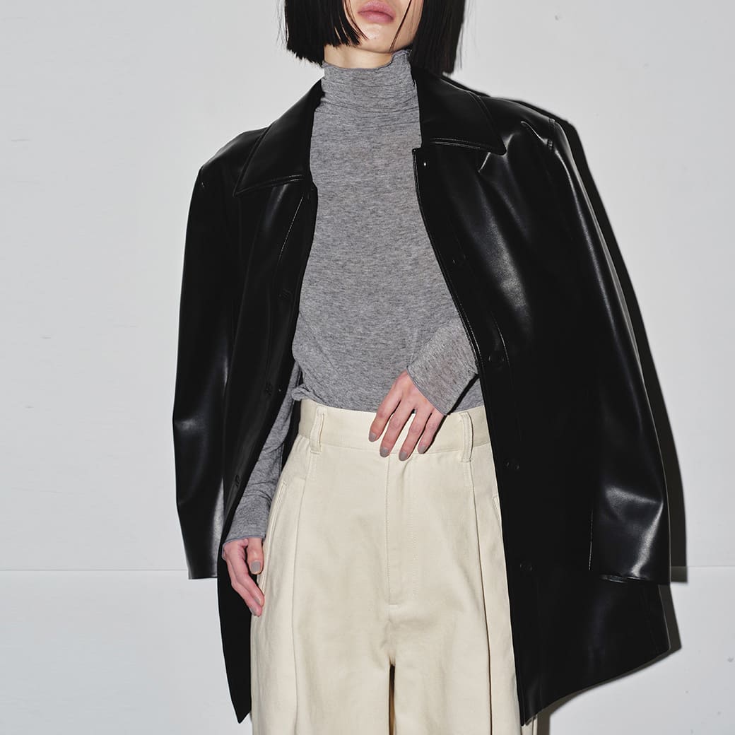 (予約)TODAYFUL トゥデイフル Ecoleather Soutiencollar Jacket エコレザー サポートカラー ジャケット 12420105(9月中旬以降入荷) 2024秋冬 アウター 襟 ボタン オーバーシルエット レディース セレクトショップムー(クーポン使用不可)のサムネイル