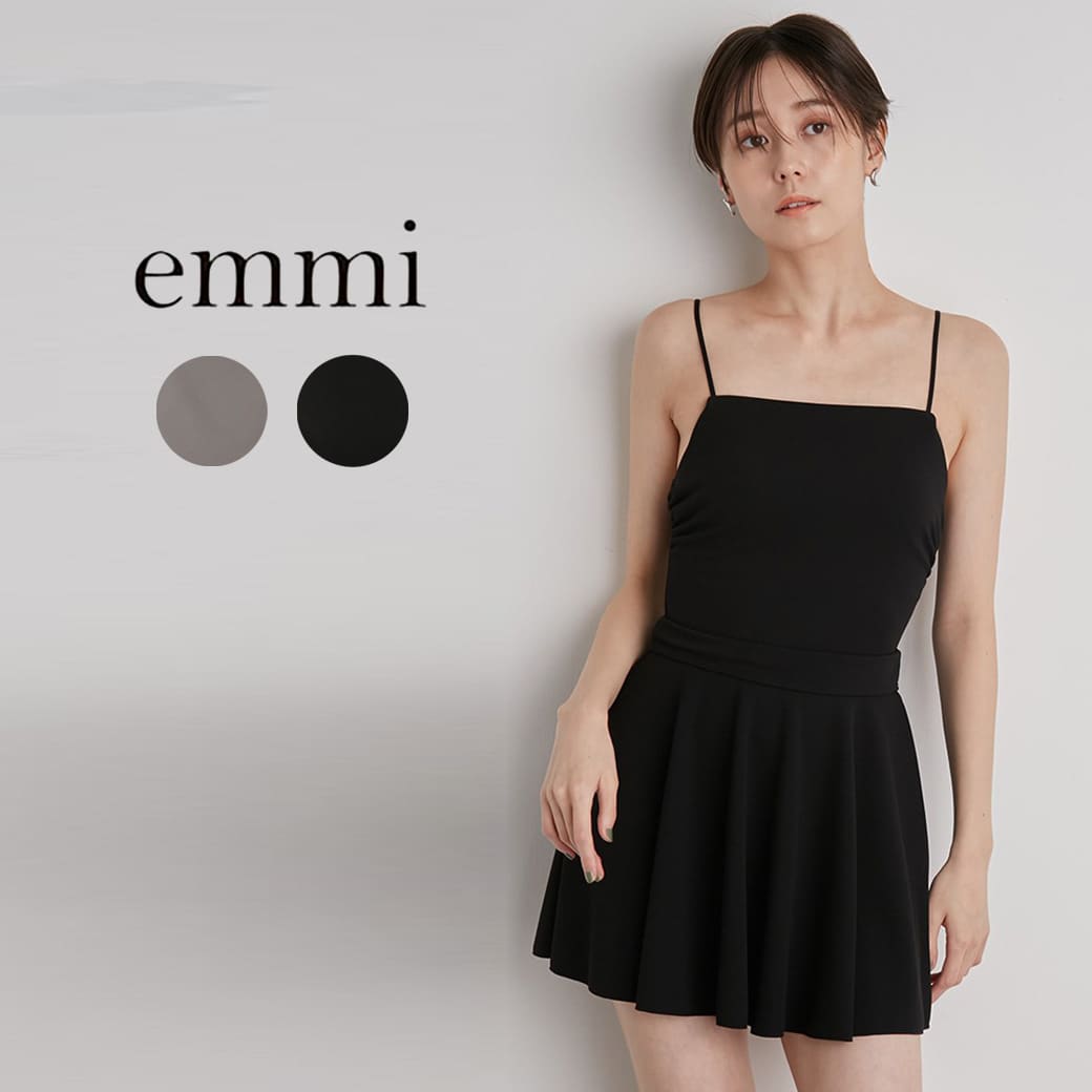 楽天セレクトショップ　ムーemmi yoga エミ ヨガ フレアワンピーススウィムウエア 14wgg231216 レディース スイムウエア 水着 スカート付き 2way ビーチ 海 プール 夏コーデ 体型カバー セレクトショップムー【S10】