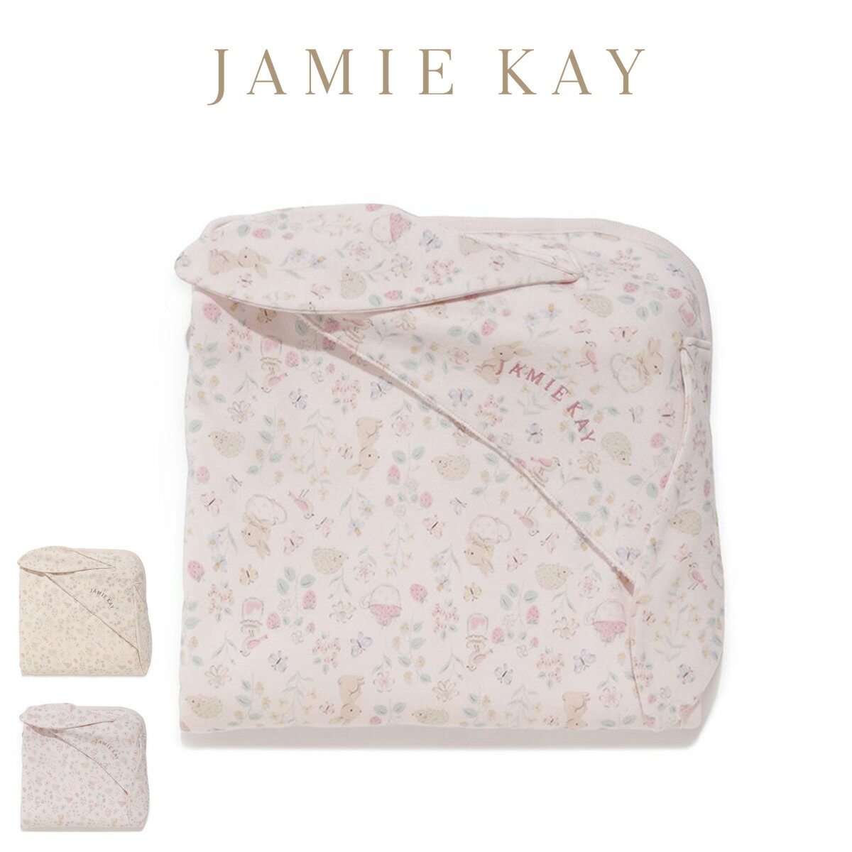 Rakuten - ジェイミーケイ JAMIE KAY Bunny Garden うさ耳ブランケット／オーガニックコットン jbgg261940 ベビー BABY おくるみ 赤ちゃん 新生児 出産祝い 2026春 ギフト プレゼントにおすすめ セレクトショップムー【P10】