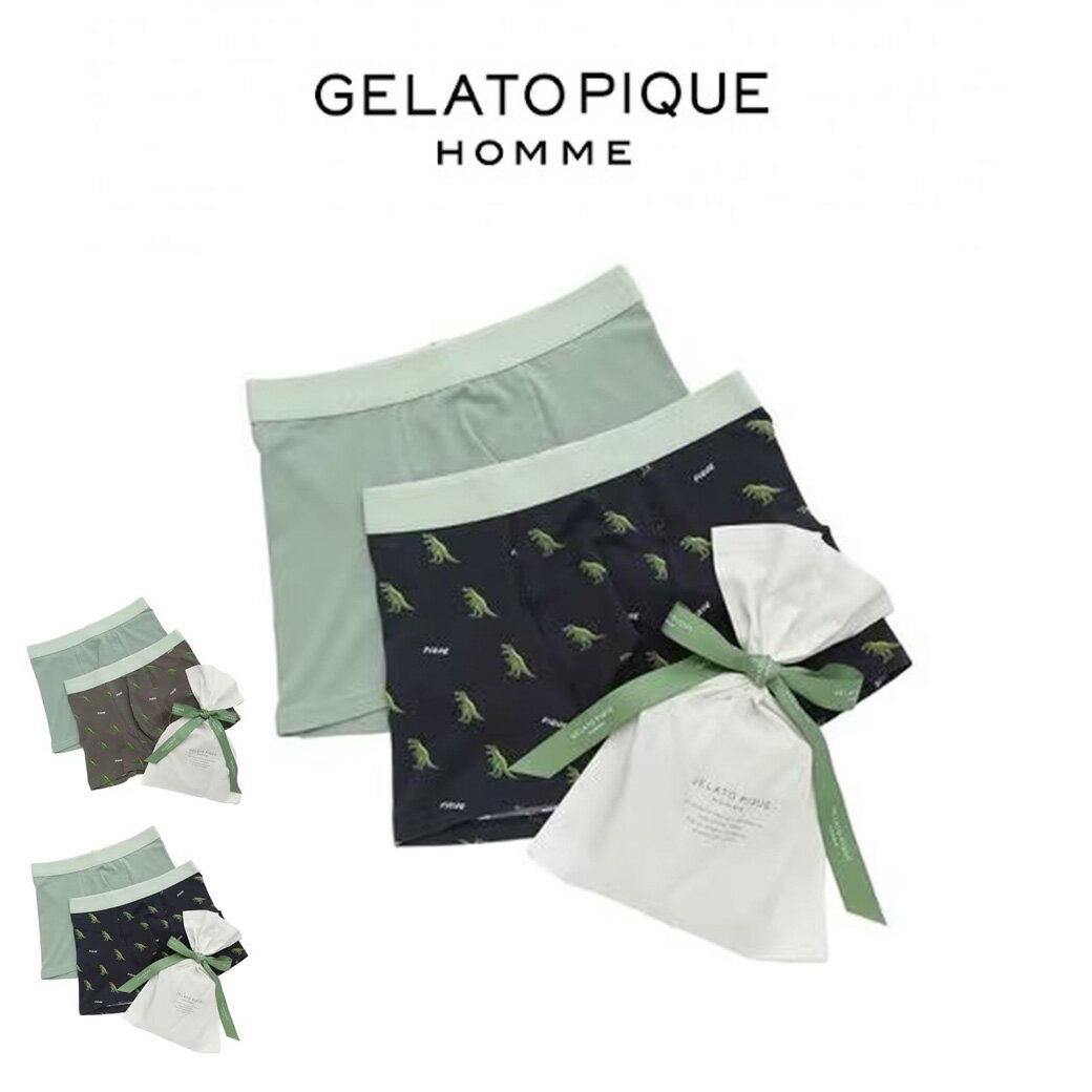 ジェラートピケオム GELATO PIQUE HOMME ダイナソープリントアンダーウェアー phcp249102 ジェラピケ メンズ 下着 インナー ティラノサウルス ギフト 巾着入り 返品交換不可商品 セレクトショップムーのサムネイル