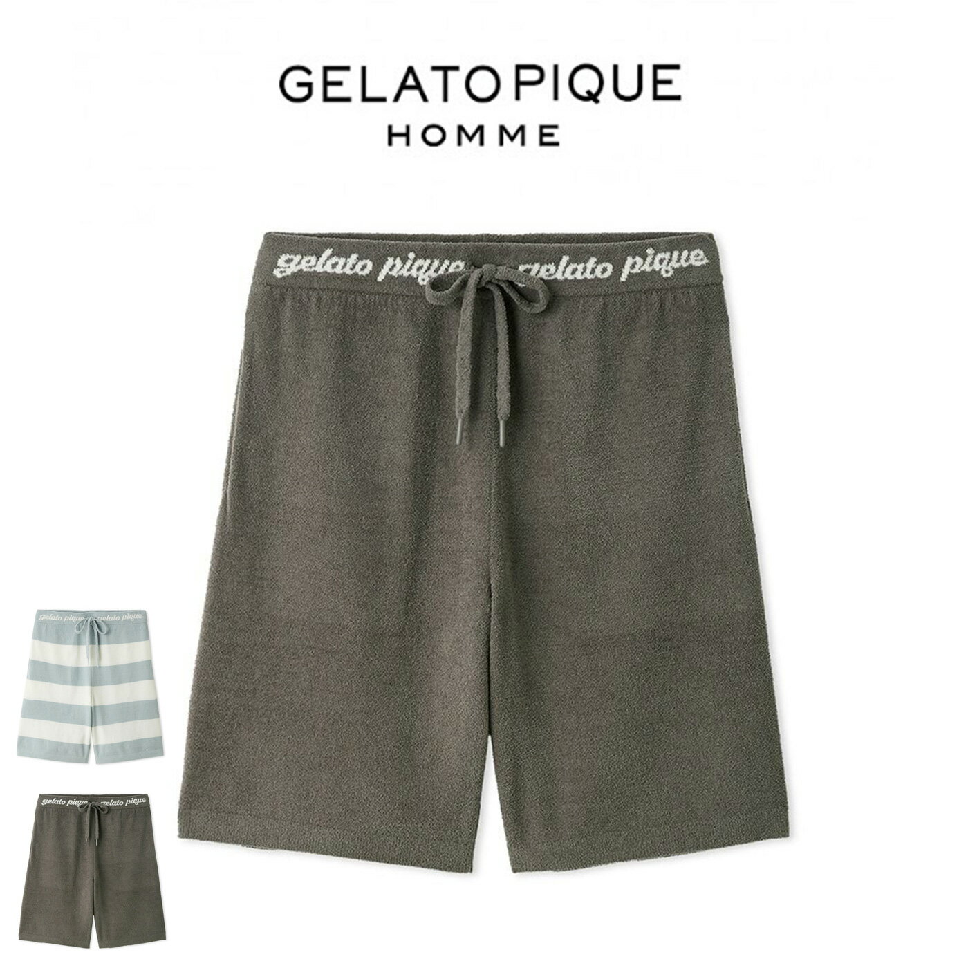 Rakuten - ジェラートピケ オム GELATO PIQUE HOMME エアリーモコロゴジャガードハーフパンツ phnp262936 ジェラピケ メンズ パジャマ ルームウェア 部屋着 2026夏 ギフト プレゼントにおすすめ セレクトショップムー【P10】