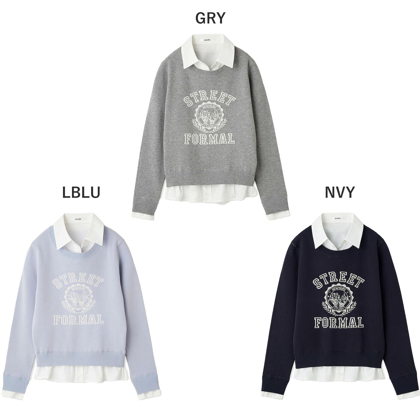SALE50%OFF スナイデル SNIDEL シャツドッキングジャガードニットプルオーバー swnt254226 レディース トップス 長袖 muselect-10109892 セレクトショップ ムー サンプル画像2