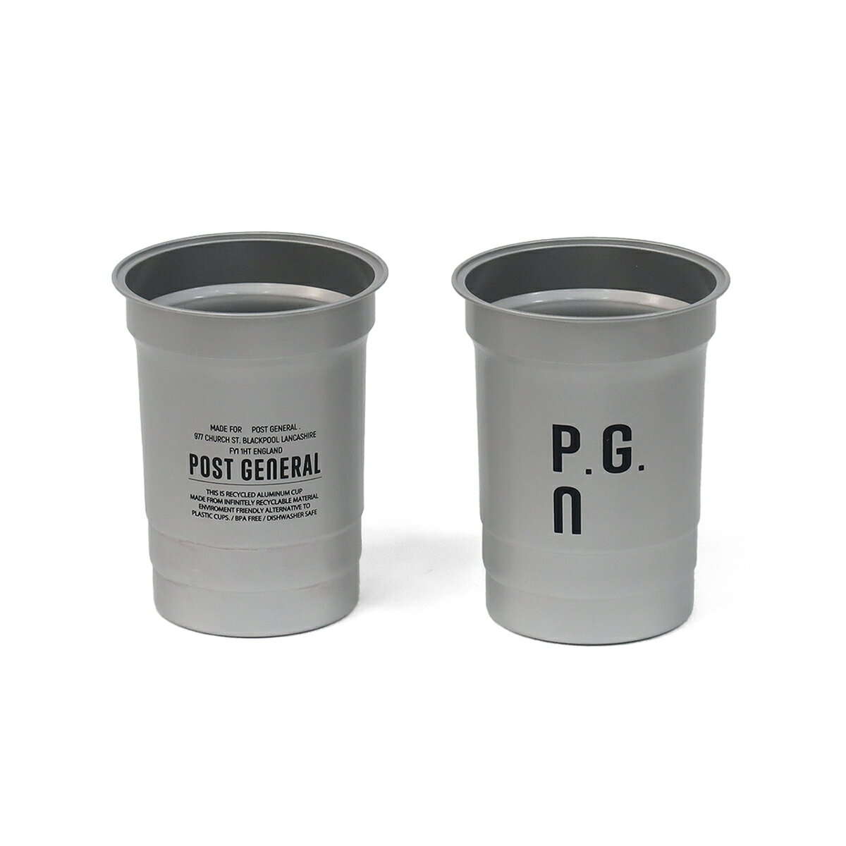 POST GENERAL(ポストジェネラル) RECYCLED ALUMINUM CUP -PACK4- / リサイクル アルミナムカップ 4個セット 冷たい飲み物専用 食器 コップ 食洗器使用可 982590010 キャンプ アウトドア8倍