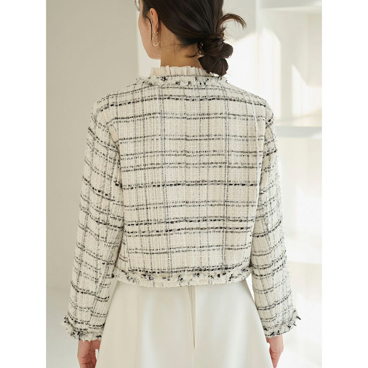 (予約) スナイデル SNIDEL デタッチャブルフリルカラーツイードジャケット swfj261071 (2月下旬以降入荷) レディース アウター コンパクト カーディガン 羽織 襟付き 2026春 セレクトショップムー