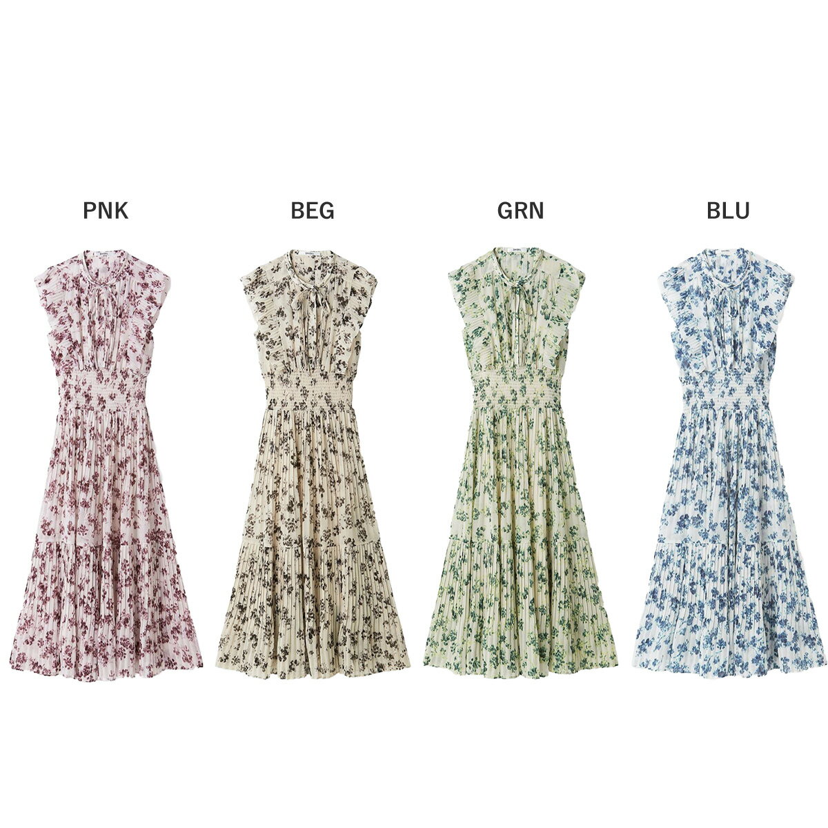 スナイデル SNIDEL Sustainableフリルワンピース swfo261069 レディース ワンピース 花柄 ヴィンテージライク プリーツ加工 サスティナブル 2026春